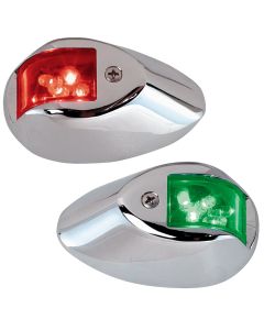 Perko LED Side Lights - Red/Green - 24V - Chrome Plated Housing