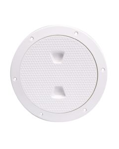 Beckson 6" Non-Skid Screw-Out Deck Plate - White