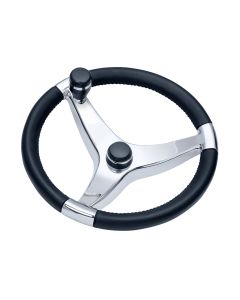 Ongaro Evo Pro 316 Cast Stainless Steel Steering Wheel w/Control Knob - 13.5" Diameter