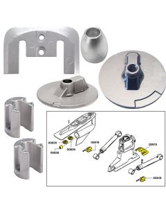 Tecnoseal Anode Kit w/Hardware - Mercury Bravo 3 2004-Present - Aluminum