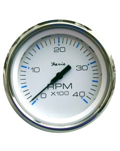 Faria Chesapeake White SS 4" Tachometer - 4,000 RPM (Diesel - Mechanical Takeoff & Var Ratio Alt)