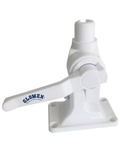 Glomex 4-Way Nylon Heavy-Duty Ratchet Mount w/Cable Slot & Built-In Coax Cable Feed-Thru 1"-14 Thread