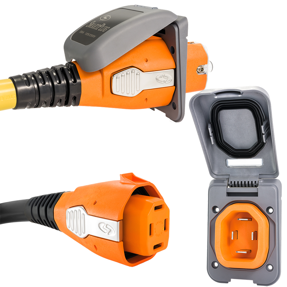 SmartPlug 50 Amp Non Metallic Gray Inlet & Plug Combo Boat & RV eBay